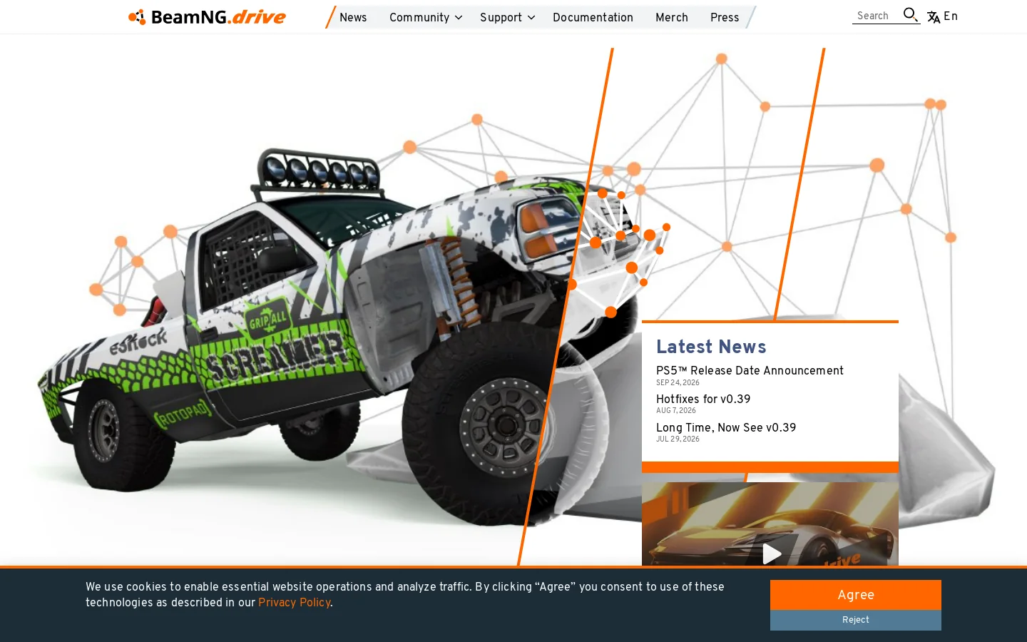 BeamNG.drive Homepage screenshot