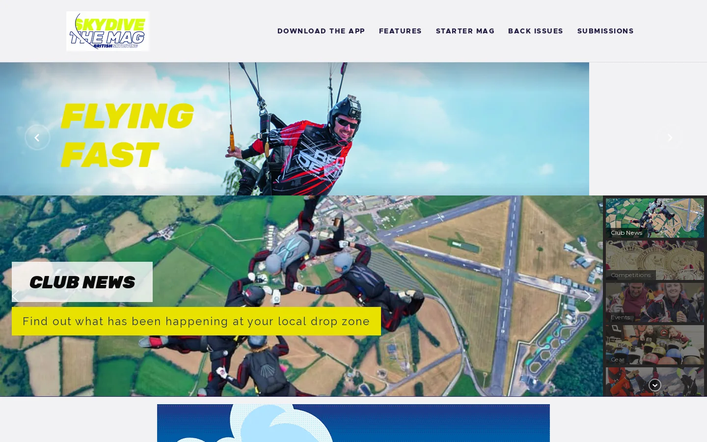 Skydive the Mag Homepage screenshot