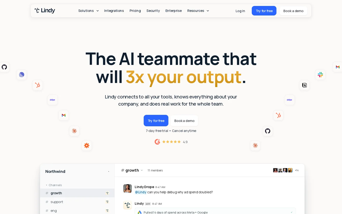 Lindy Homepage screenshot