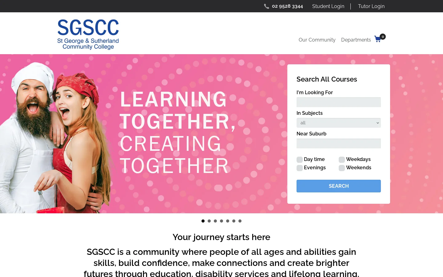 SGSCC Homepage screenshot