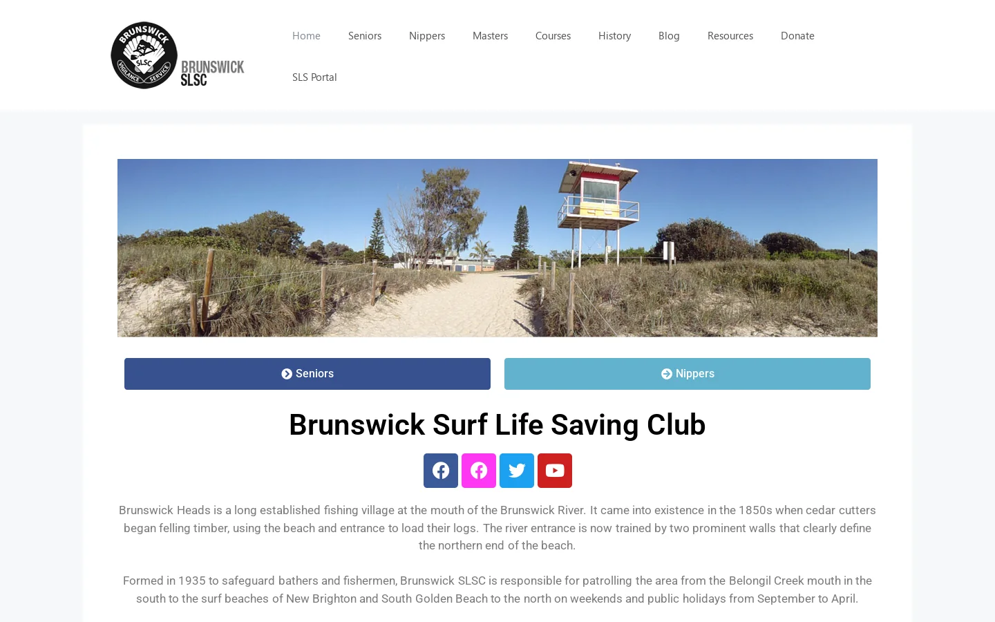 Brunswick SLSC Homepage screenshot