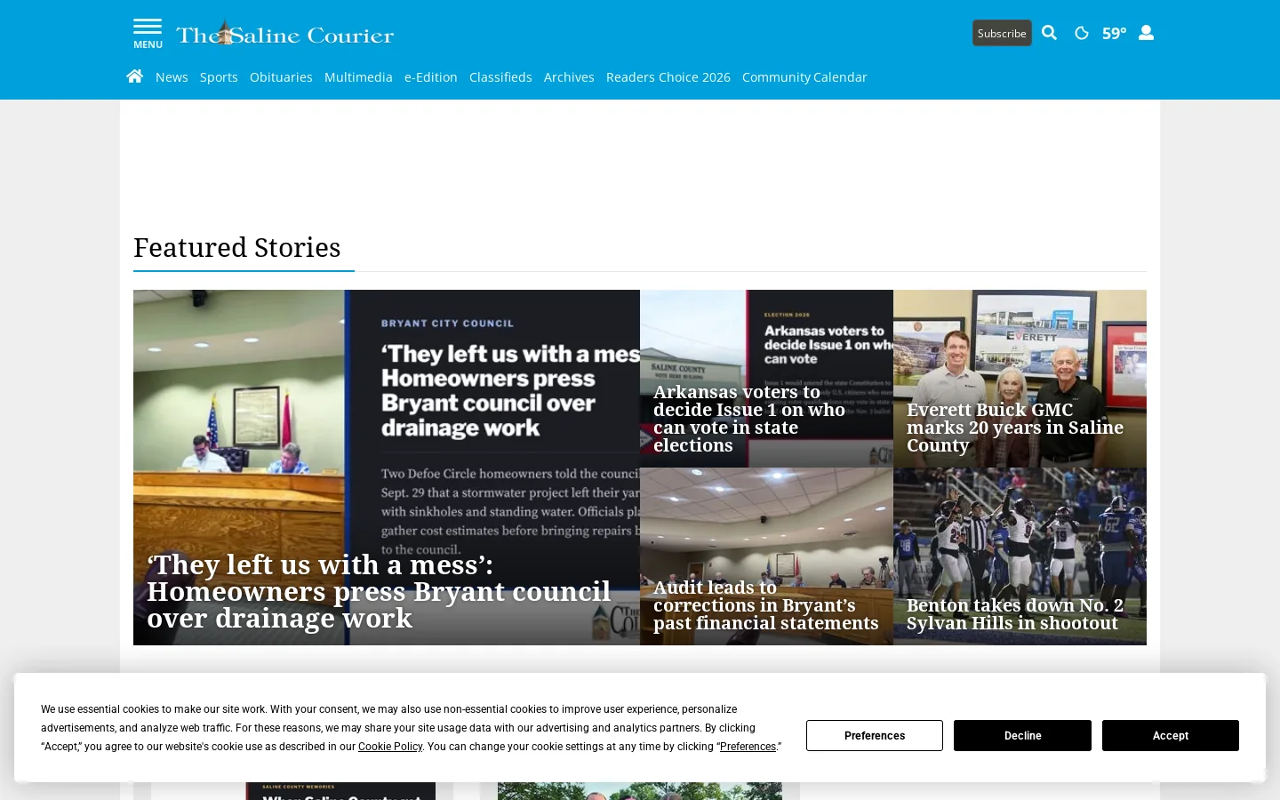 bentoncourier.com Homepage screenshot