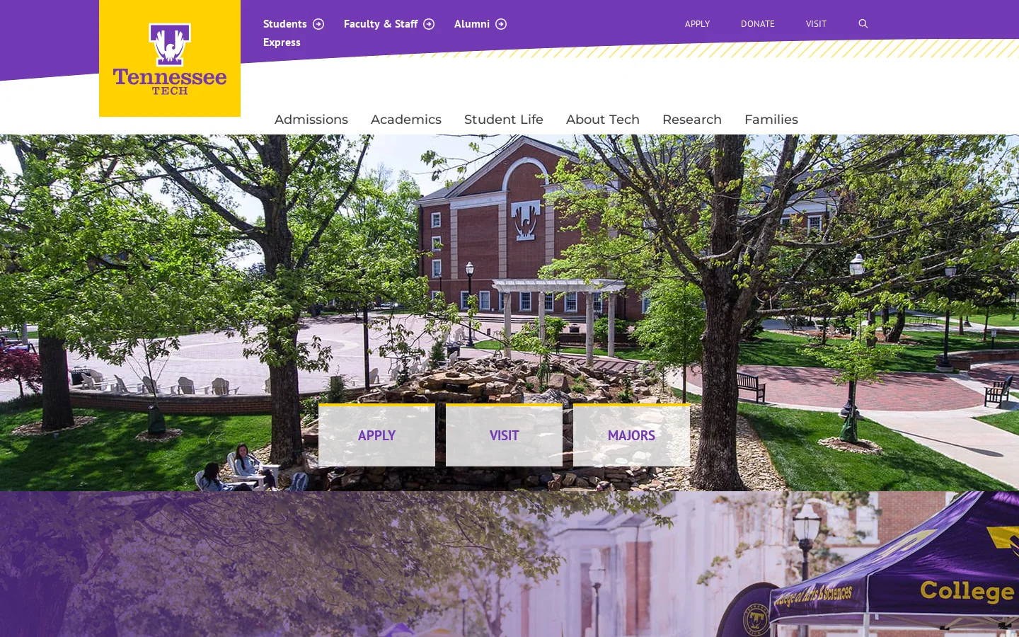 Tennessee Tech University Homepage screenshot