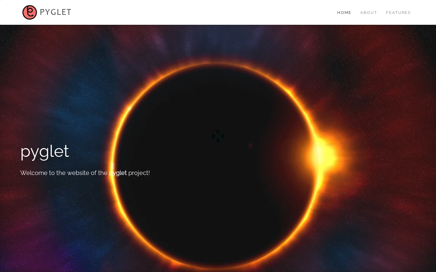 pyglet Homepage screenshot