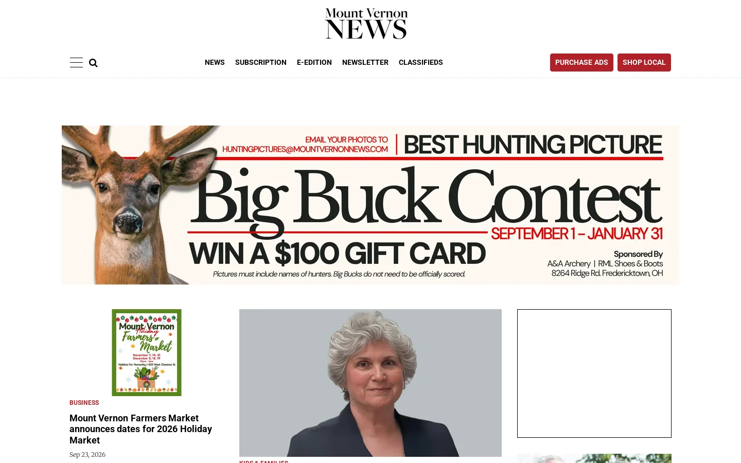 Mount Vernon News Homepage screenshot