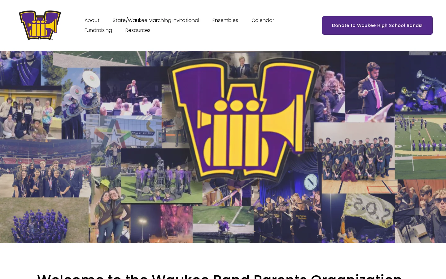 Waukee Bands Homepage screenshot