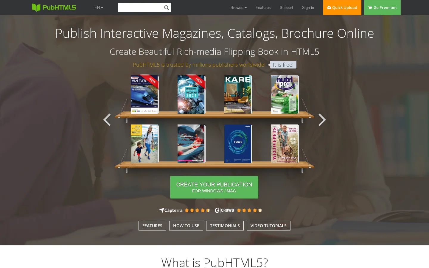 PubHTML5 Homepage screenshot