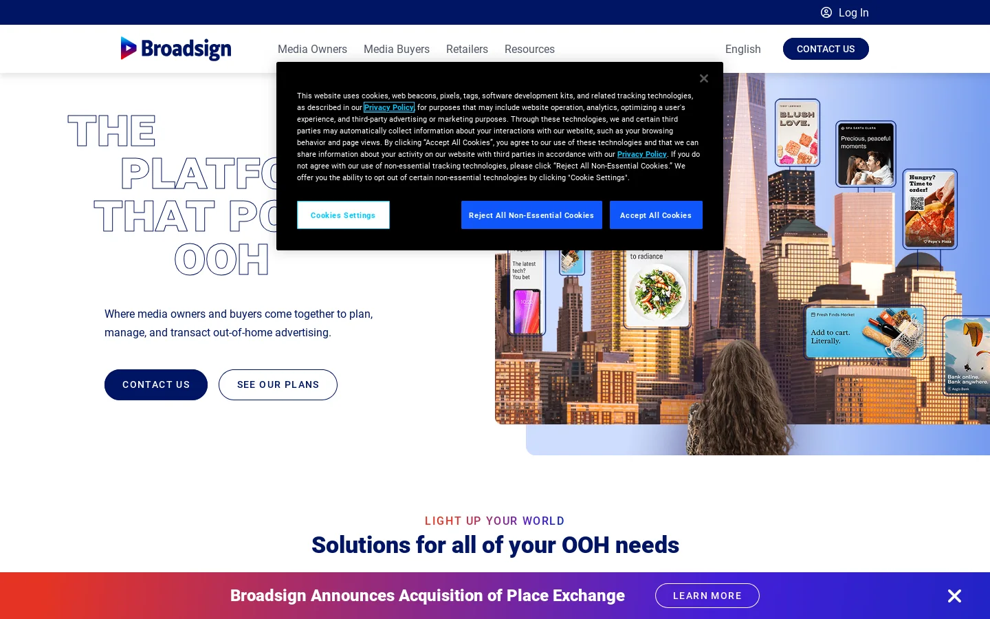 Broadsign, The Platform that Powers Out-of-Home Homepage screenshot