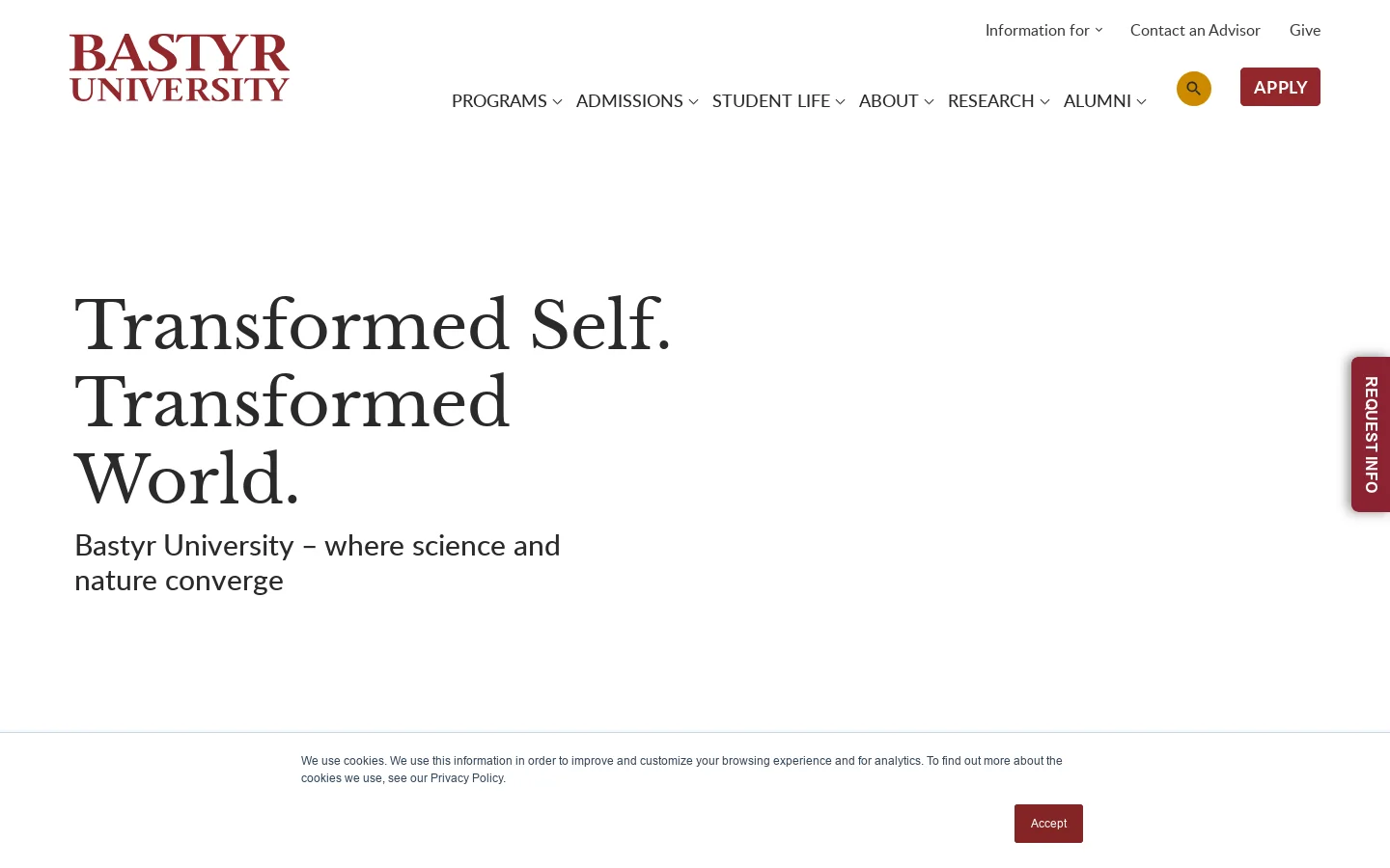 Bastyr Home Page Homepage screenshot