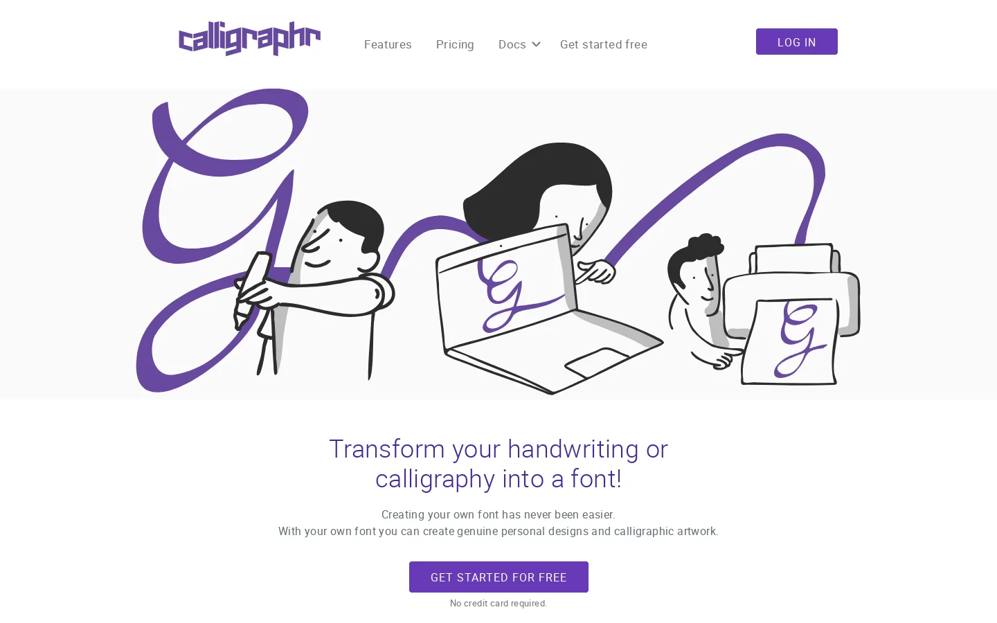 Calligraphr Homepage screenshot