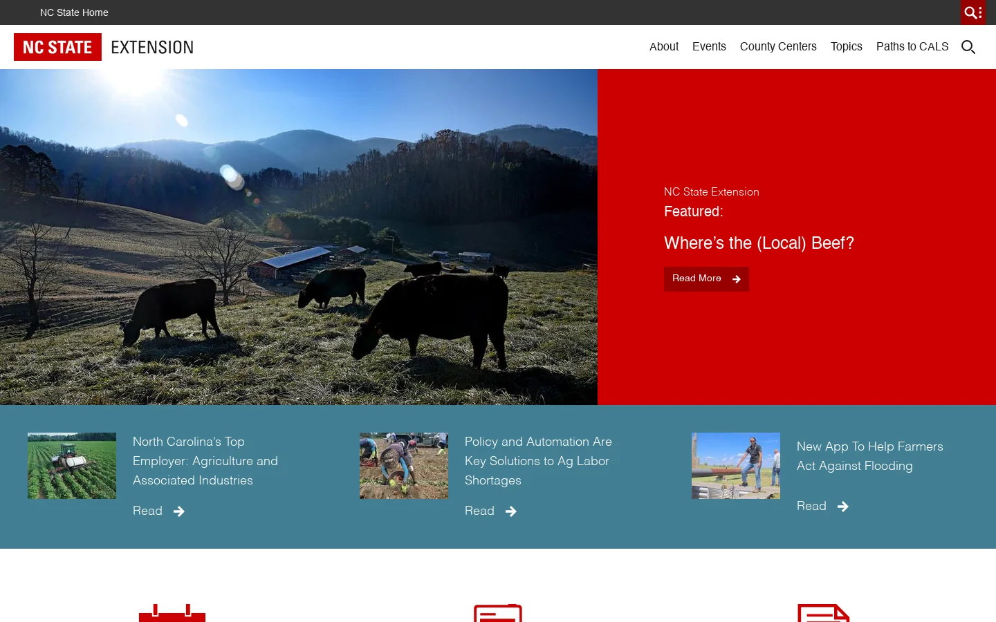 NC State Extension Homepage screenshot