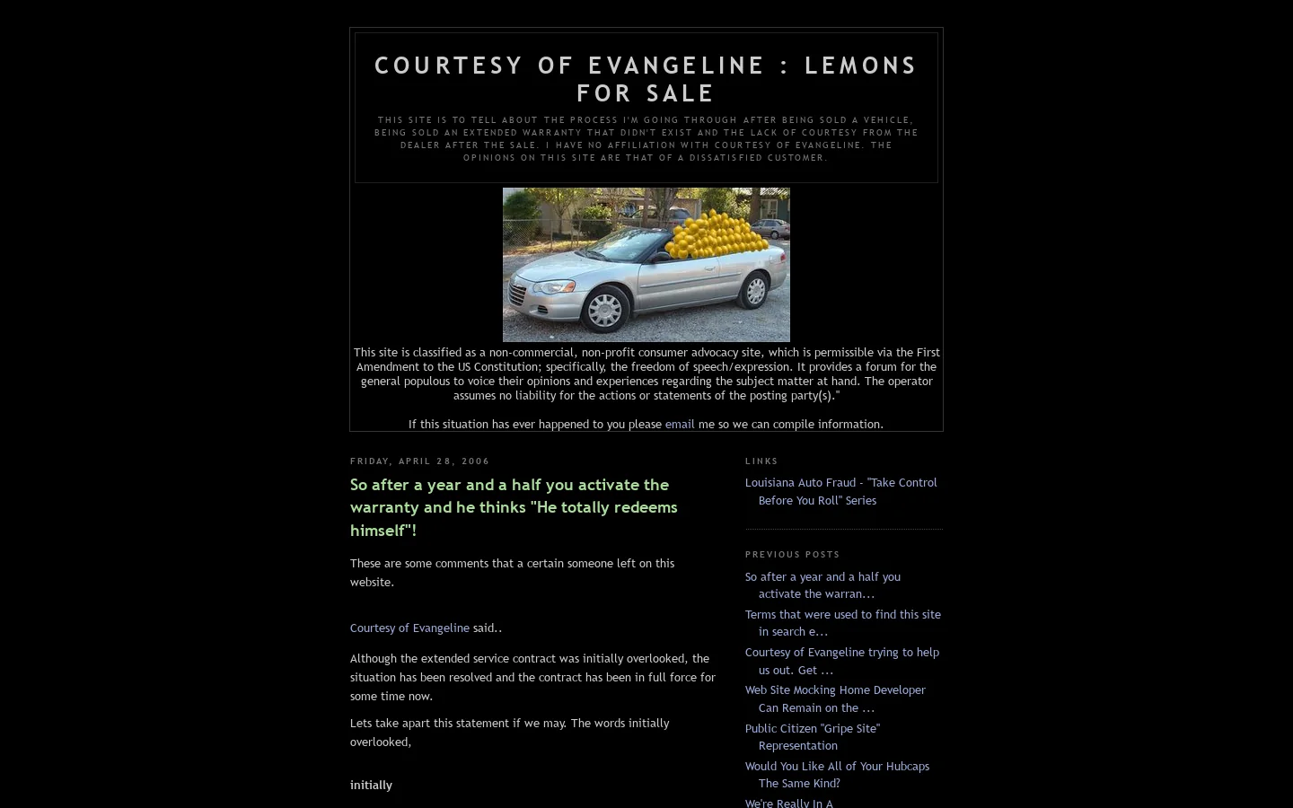 Courtesy of Evangeline Homepage screenshot