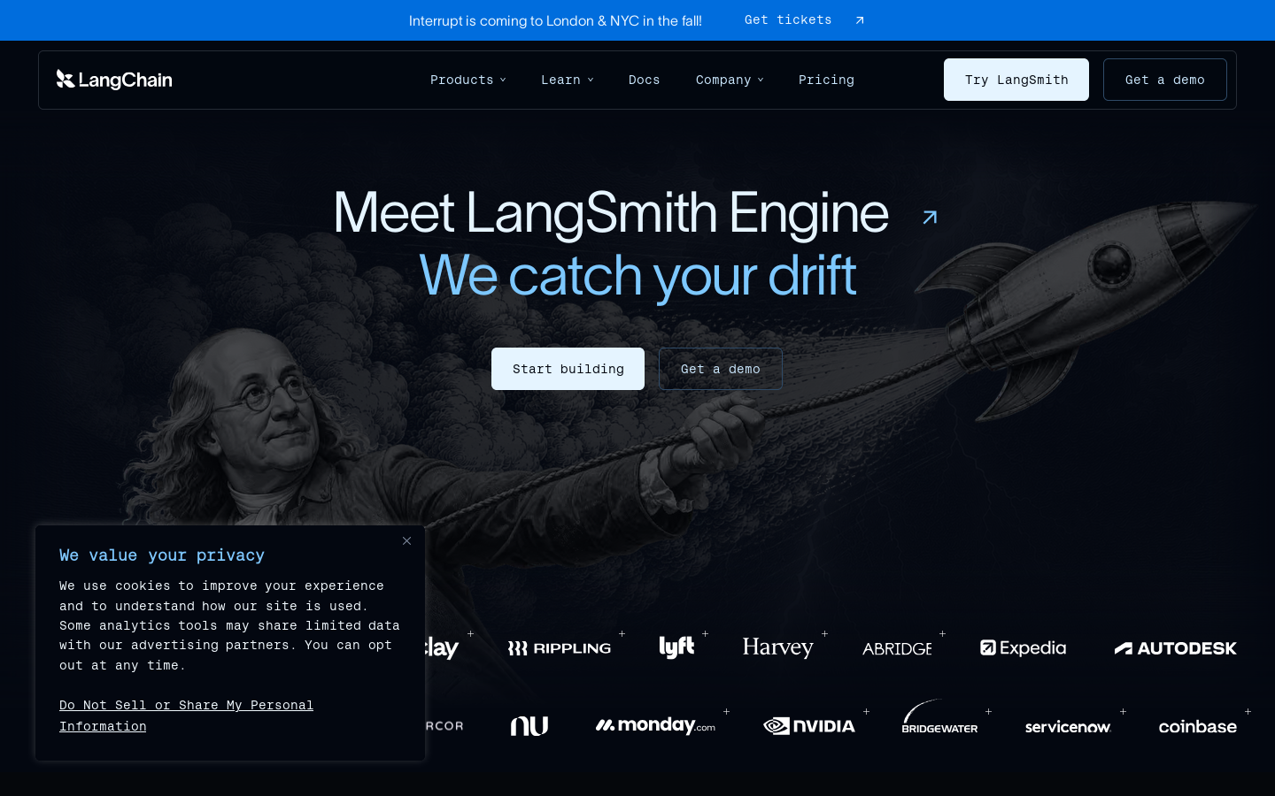 LangChain Homepage screenshot