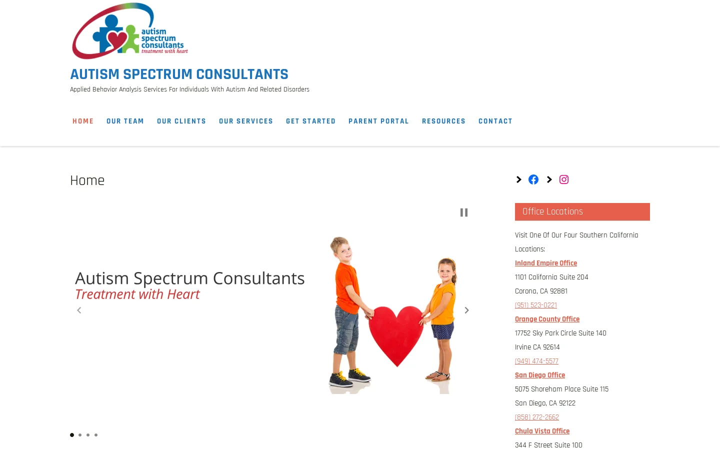 Autism Service Orange County - ABA Therapy Orange County Homepage screenshot
