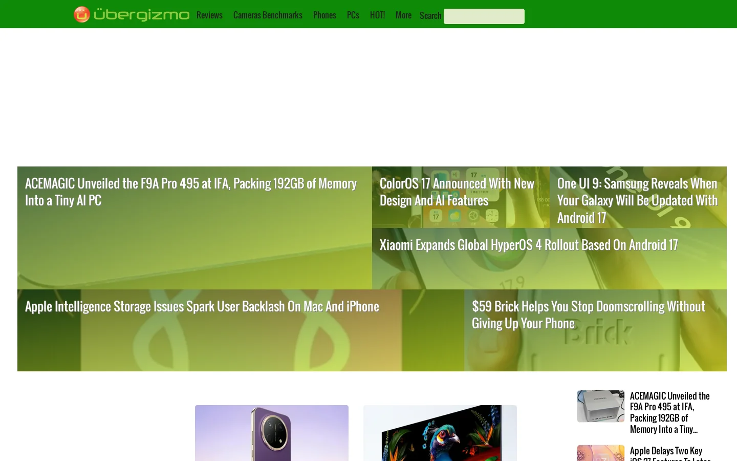 Ubergizmo Homepage screenshot