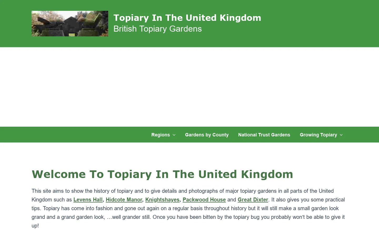 Topiary in the UK Homepage screenshot