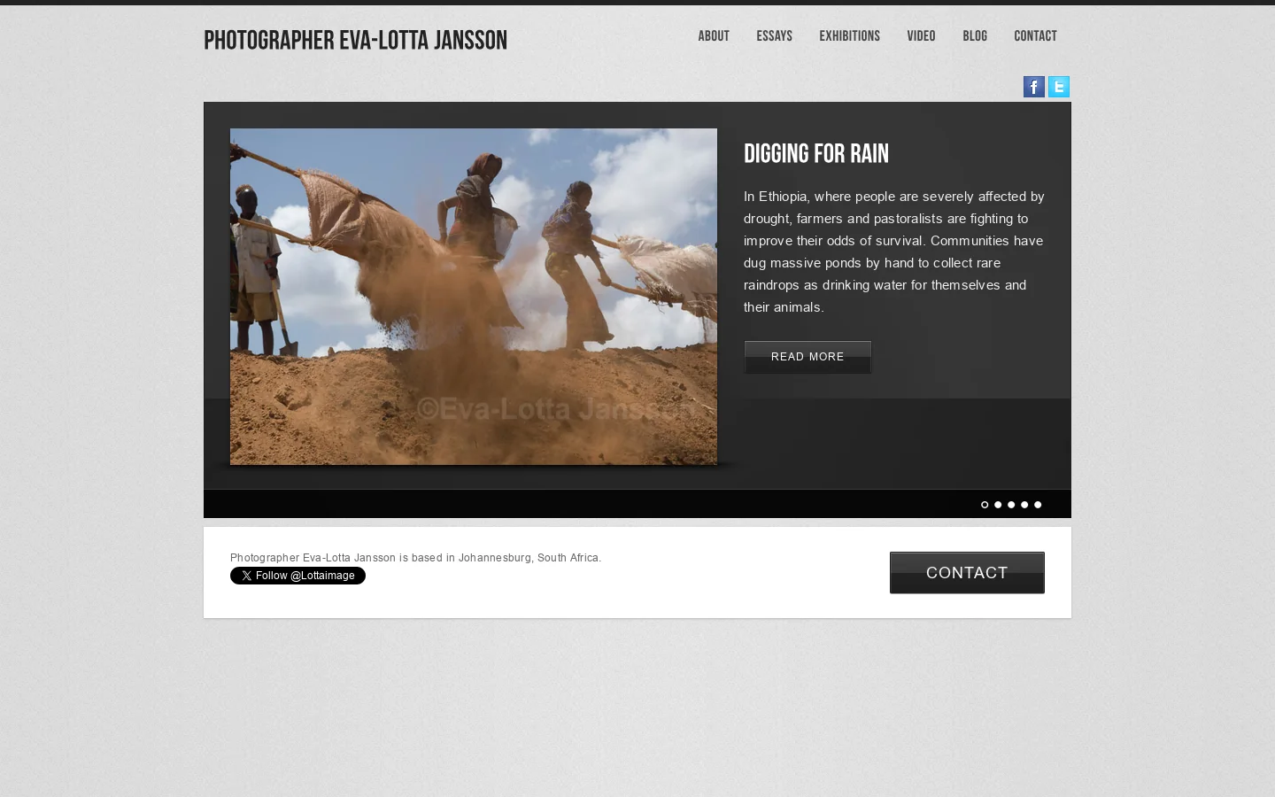 Photographer Eva-Lotta Jansson | based in Johannesburg, South Africa Homepage screenshot