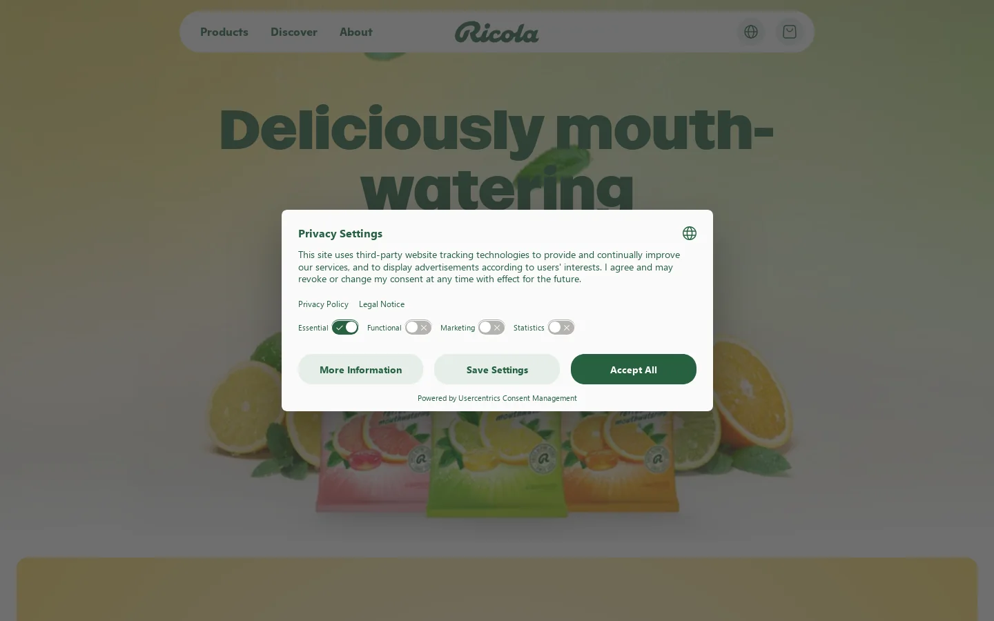 Ricola Homepage screenshot