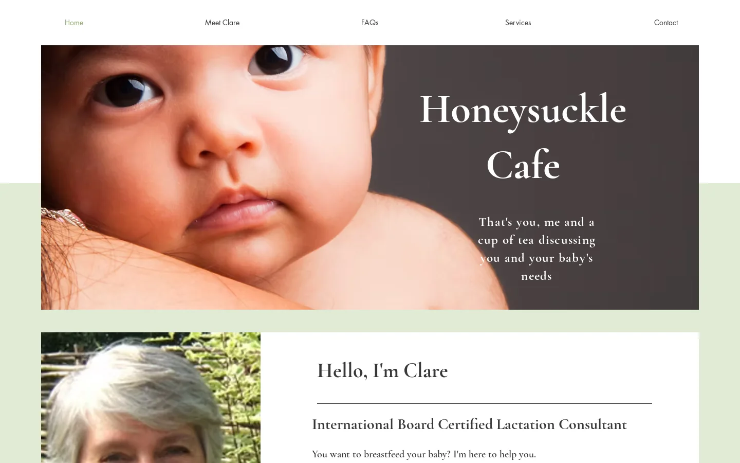 Honeysuckle Cafe Homepage screenshot