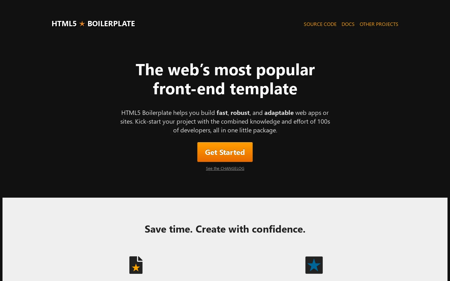 HTML5 Boilerplate Homepage screenshot