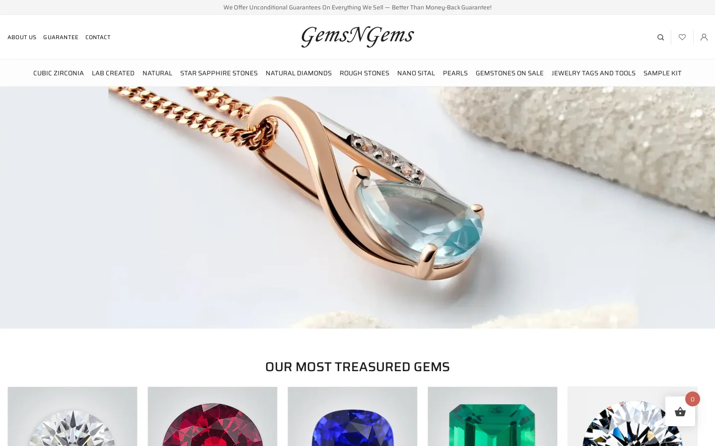 Gems N Gems Homepage screenshot