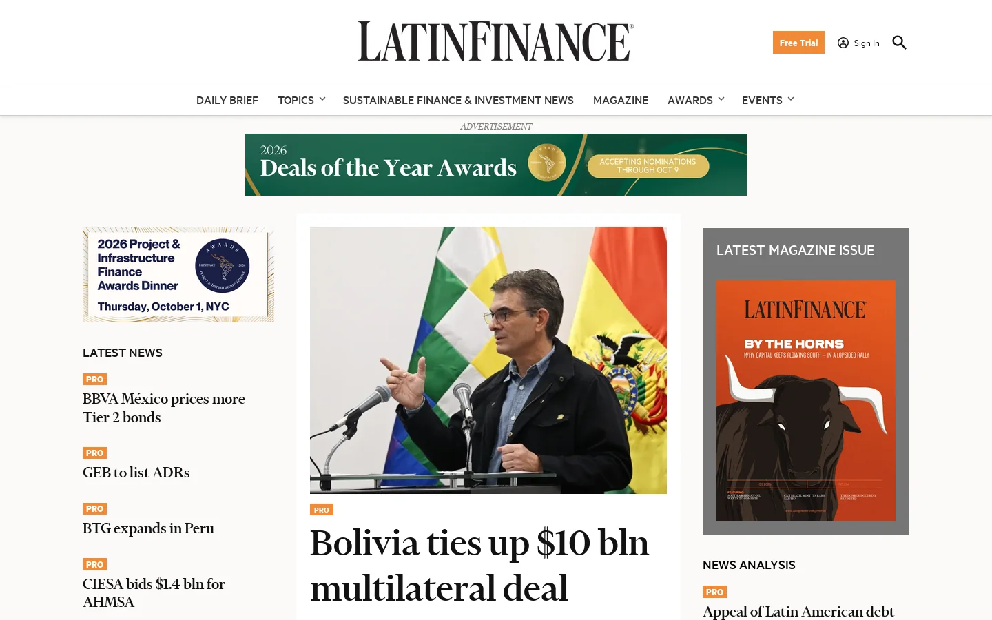 LatinFinance Homepage screenshot