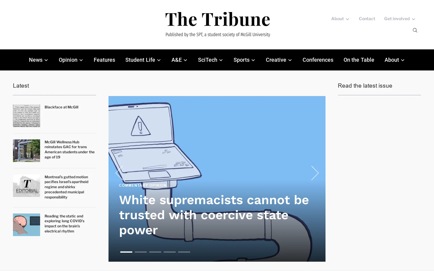 The Tribune Homepage screenshot