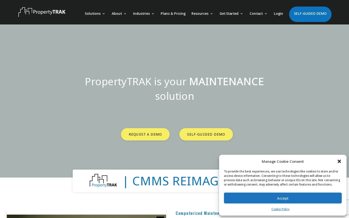PropertyTRAK Homepage screenshot