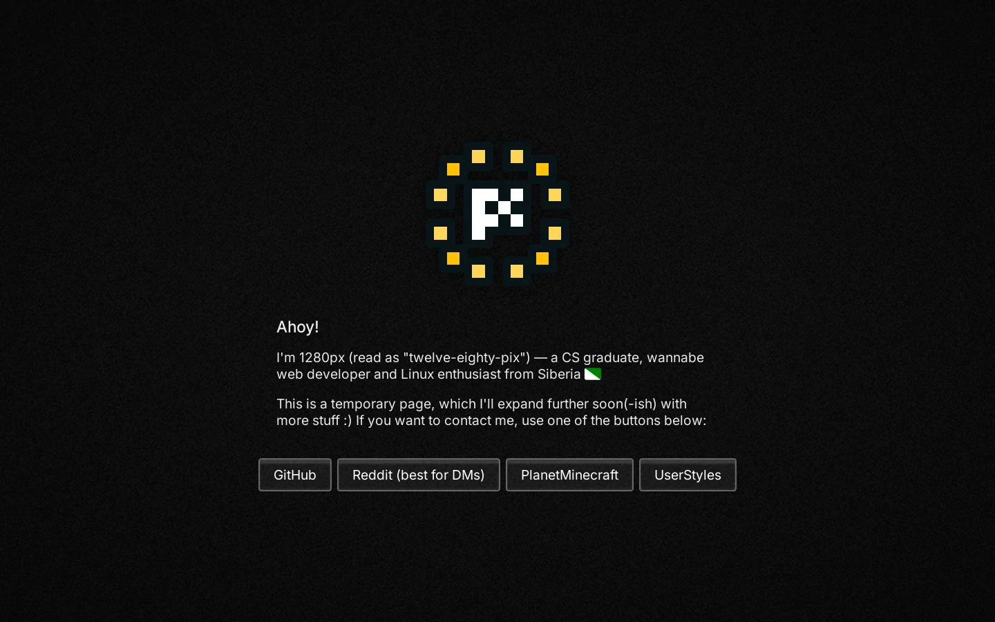 １２８０ｐｘ Homepage screenshot