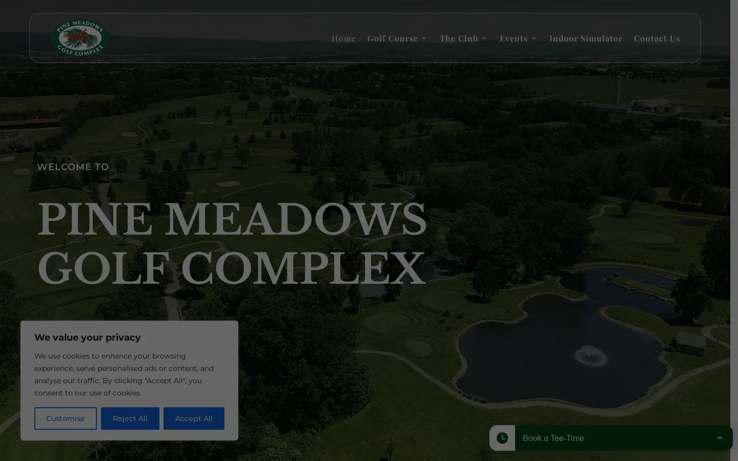 Pine Meadows Golf Complex Homepage screenshot