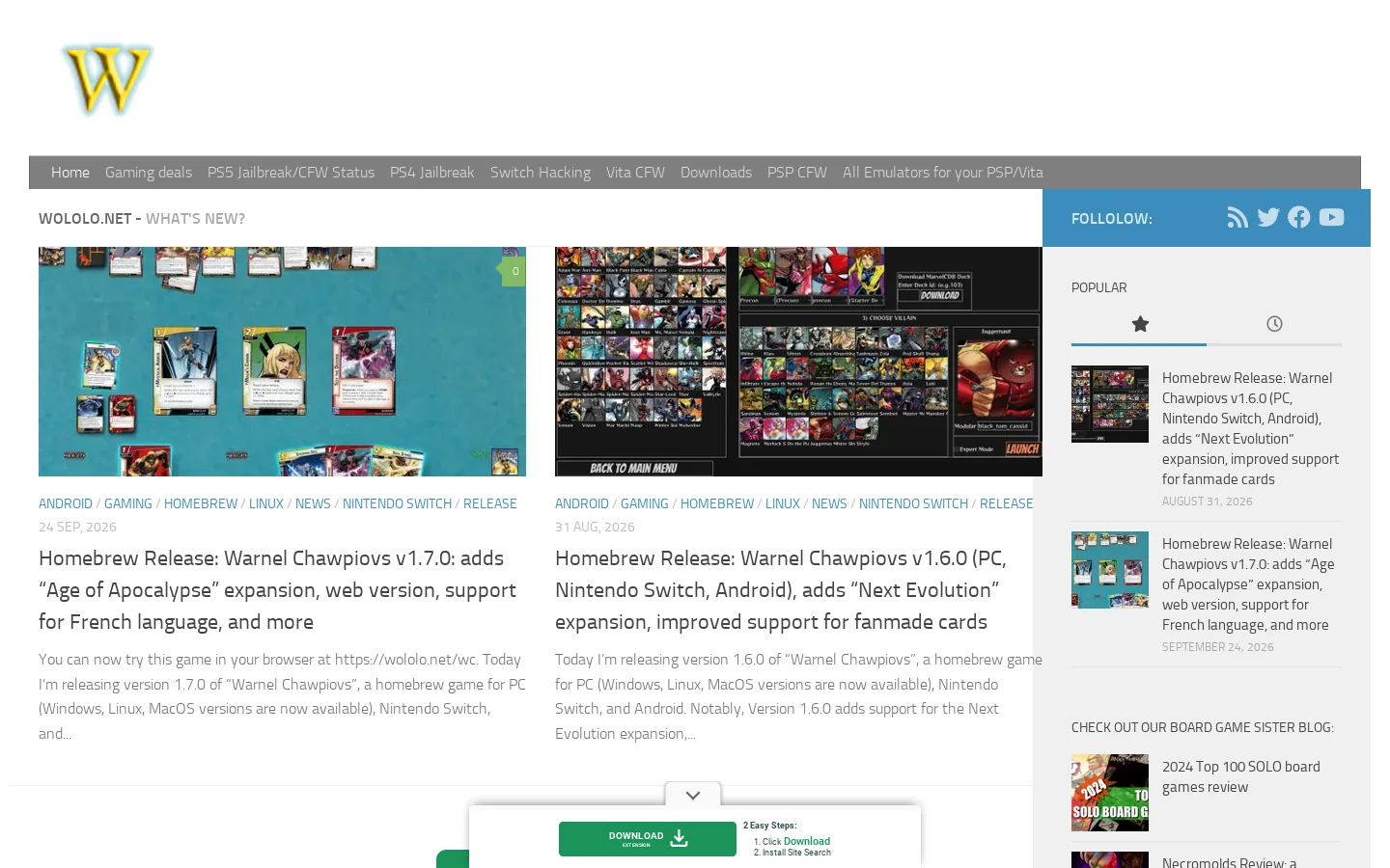 Wololo.net Homepage screenshot