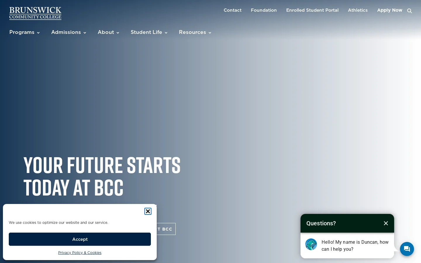 Home - Brunswick Community College Homepage screenshot