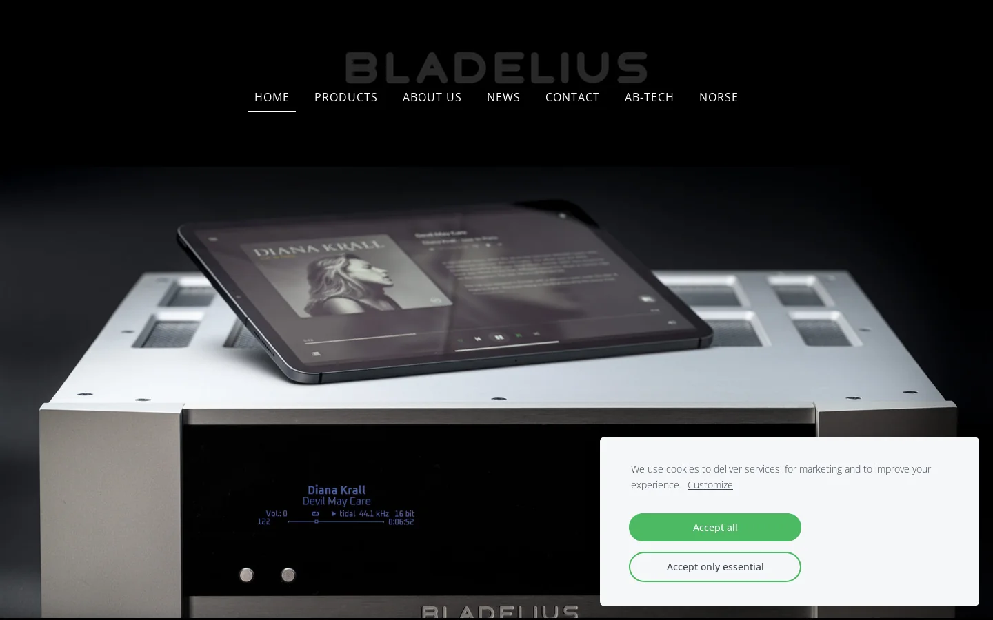 Bladelius Homepage screenshot