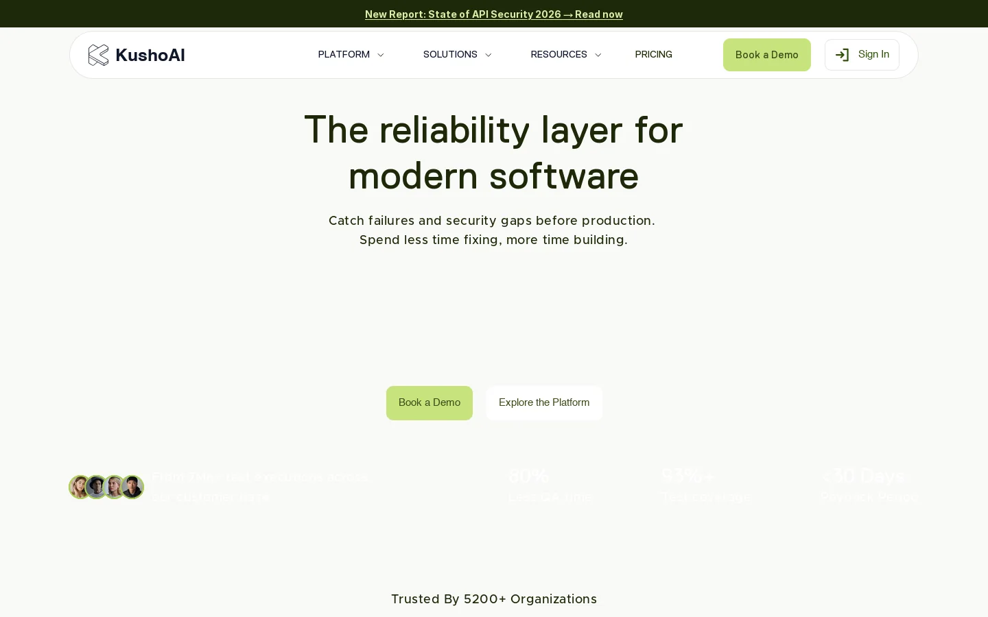 KushoAI Homepage screenshot