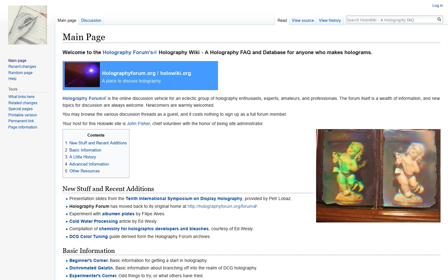 HoloWiki Homepage screenshot
