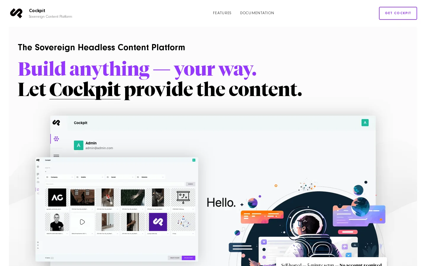 Cockpit Homepage screenshot