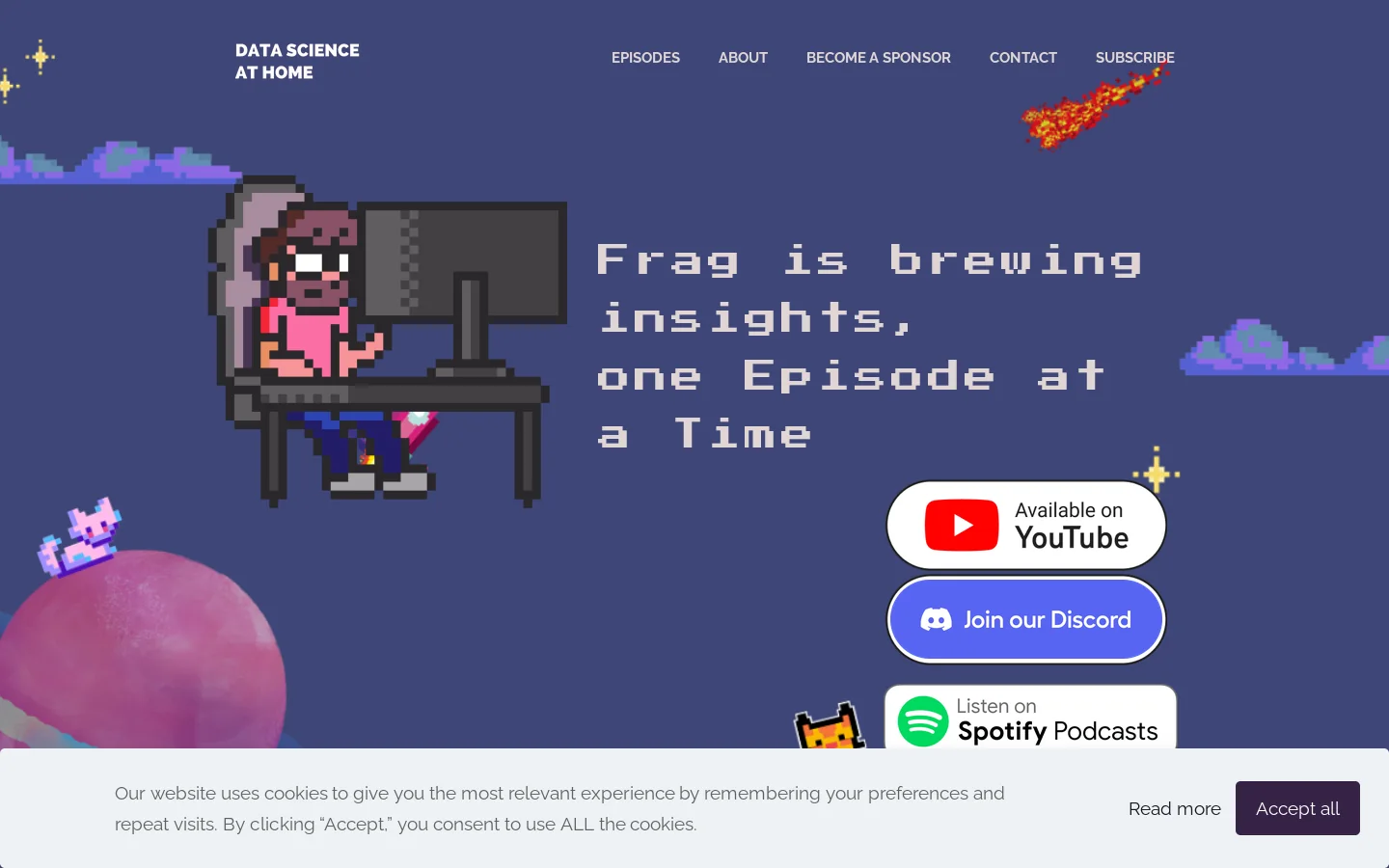 Data Science at Home Podcast Homepage screenshot