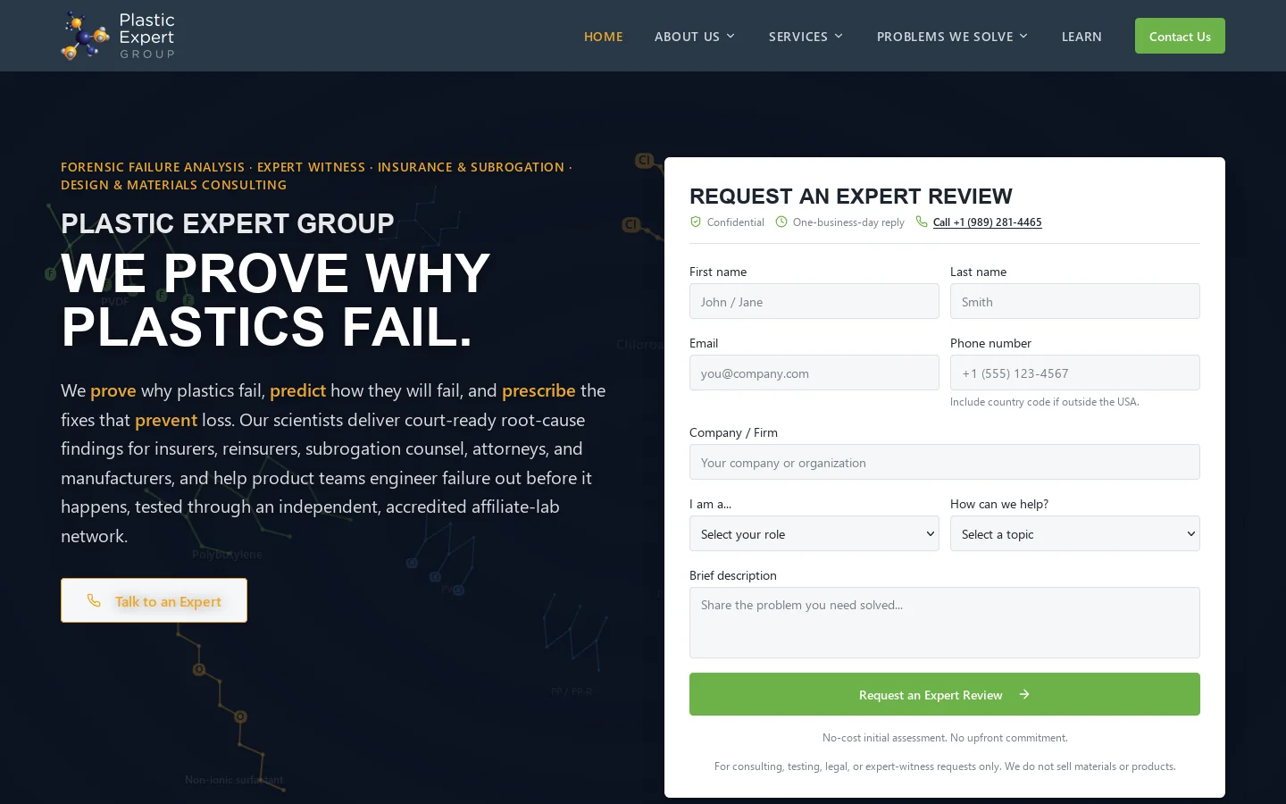 Plastic Expert Group Homepage screenshot