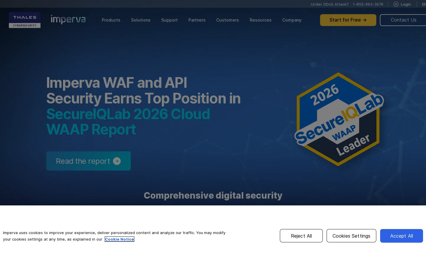 Imperva, Inc Homepage screenshot