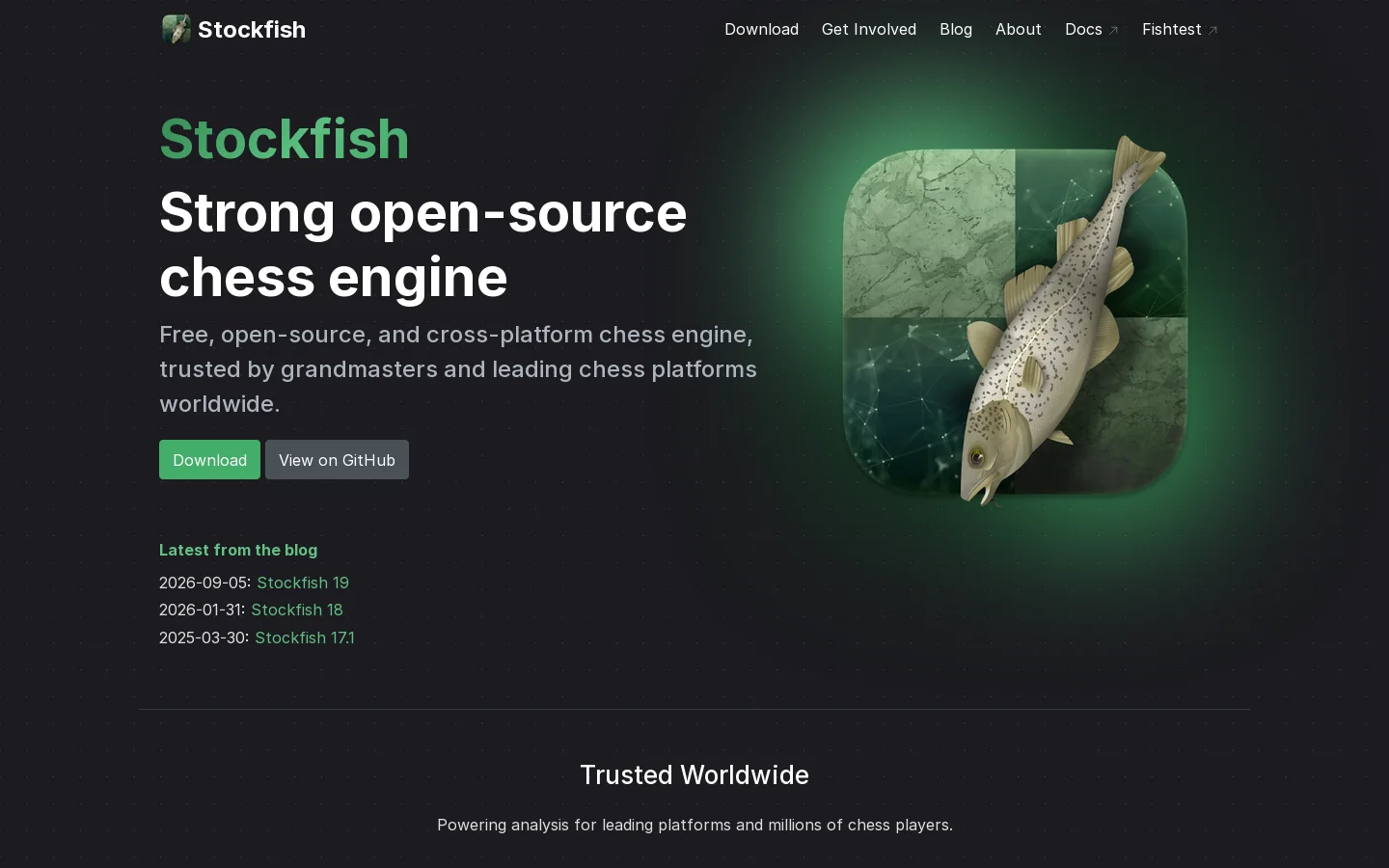 Stockfish - Strong open-source chess engine Homepage screenshot