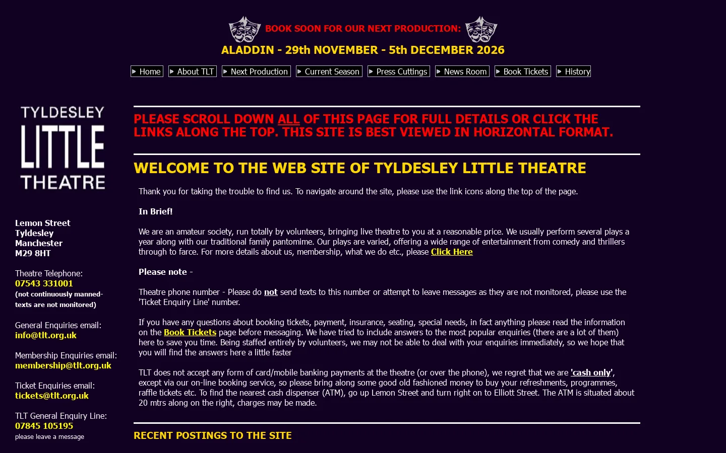 TLT, an amateur dramatic society based in Greater Manchester, UK Homepage screenshot