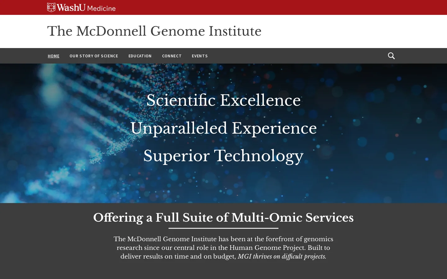 Advancing Genomics & Proteomics at the McDonnell Genome Institute Homepage screenshot