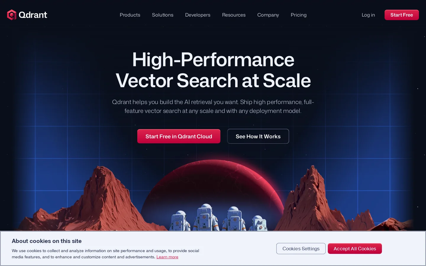 Qdrant Homepage screenshot