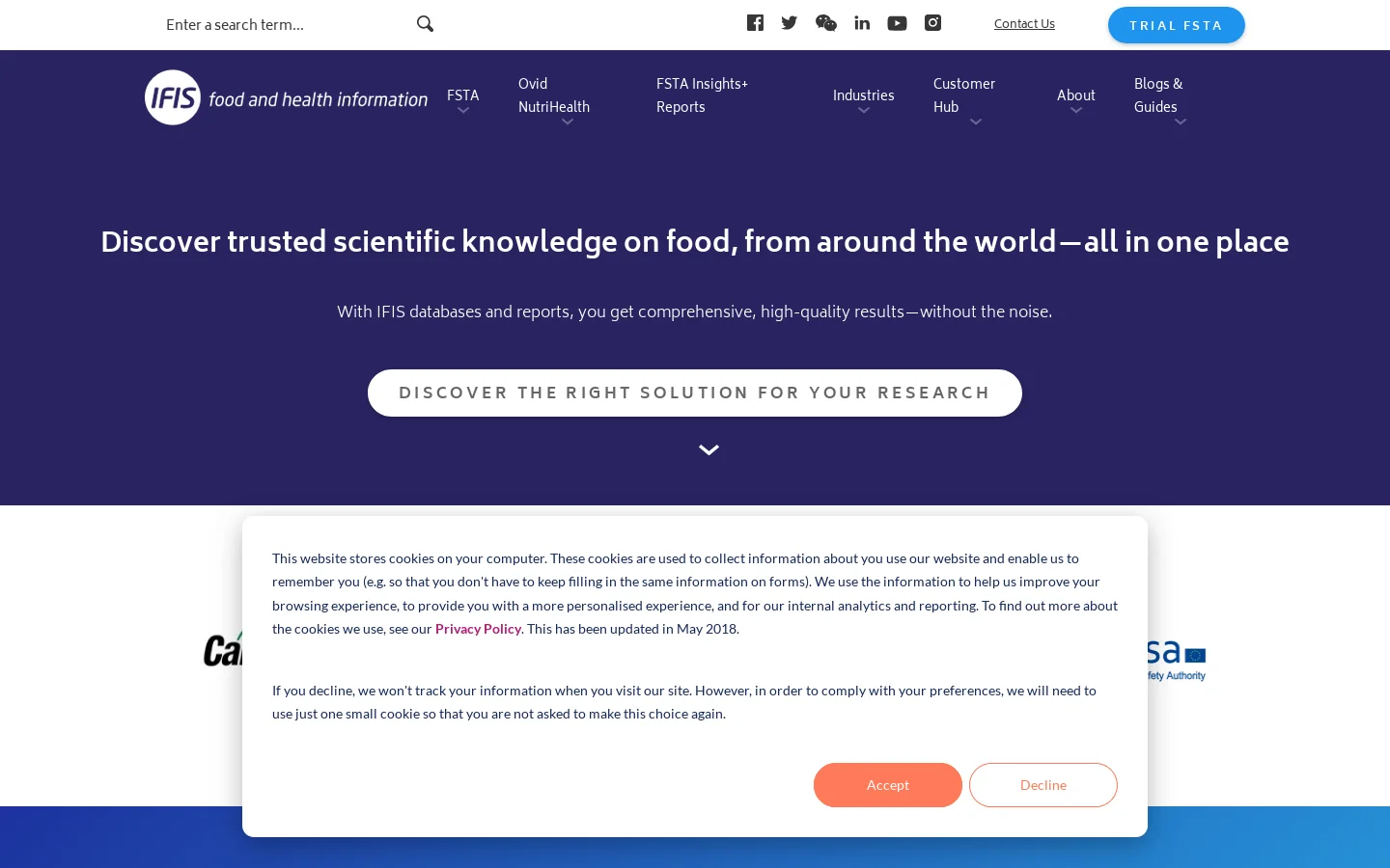 IFIS Homepage screenshot