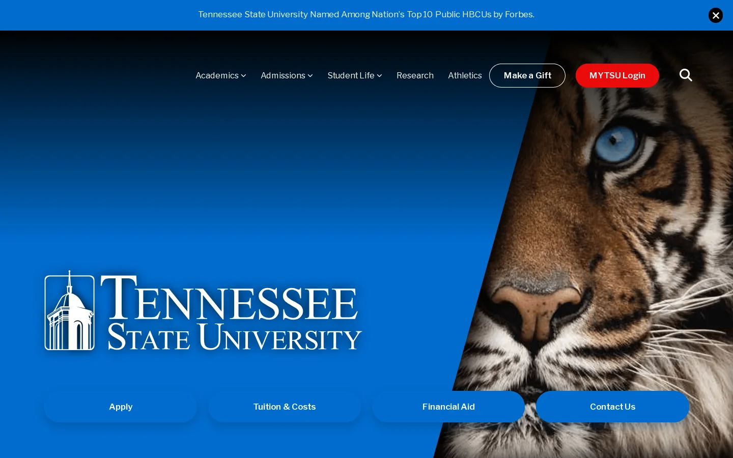Home - Tennessee State University Homepage screenshot