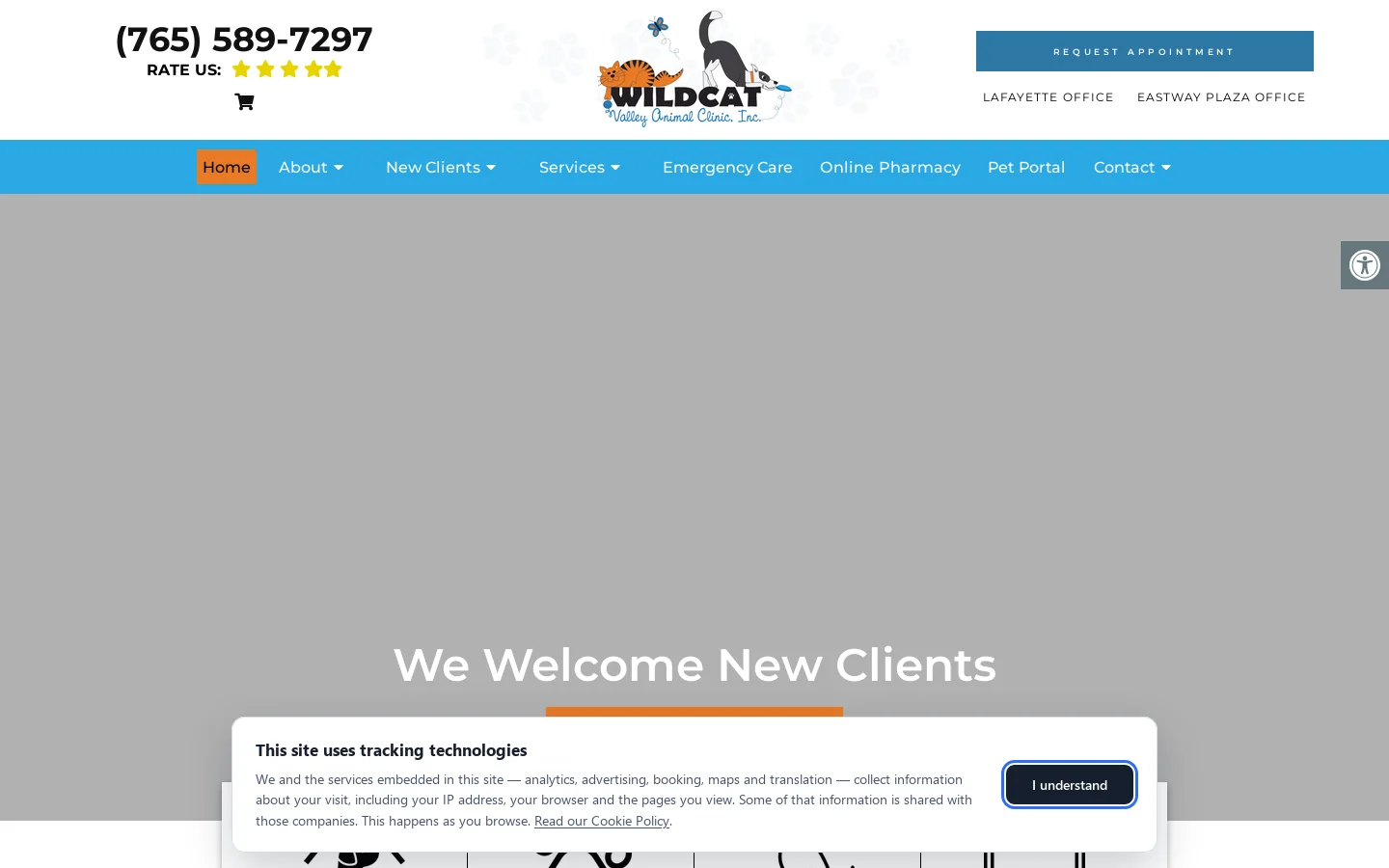 Veterinarian in Lafayette, IN | Wildcat Valley Animal Clinic Homepage screenshot