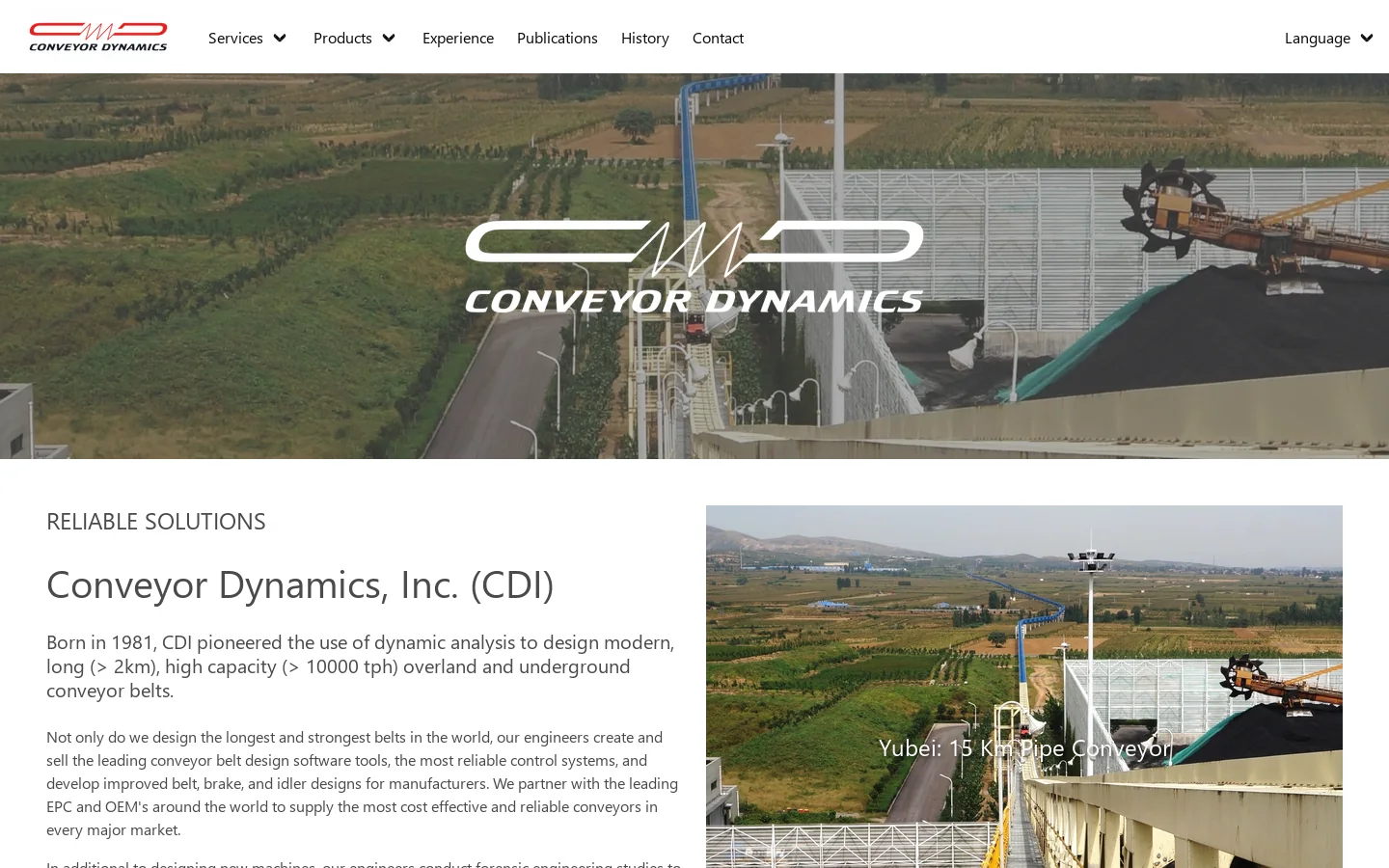 Conveyor Dynamics, Inc. Homepage screenshot