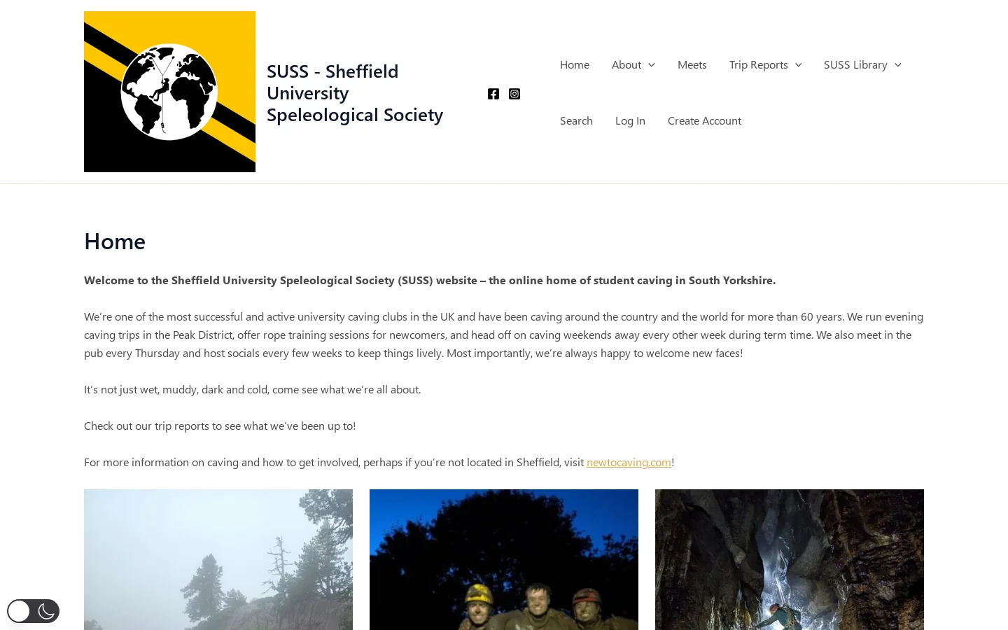 SUSS – Sheffield University Speleological Society – SUSS Caving Homepage screenshot