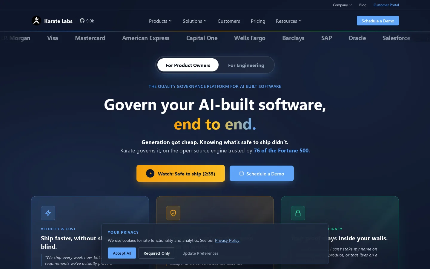 Karate Labs Homepage screenshot