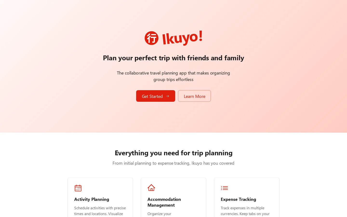 Ikuyo! Homepage screenshot